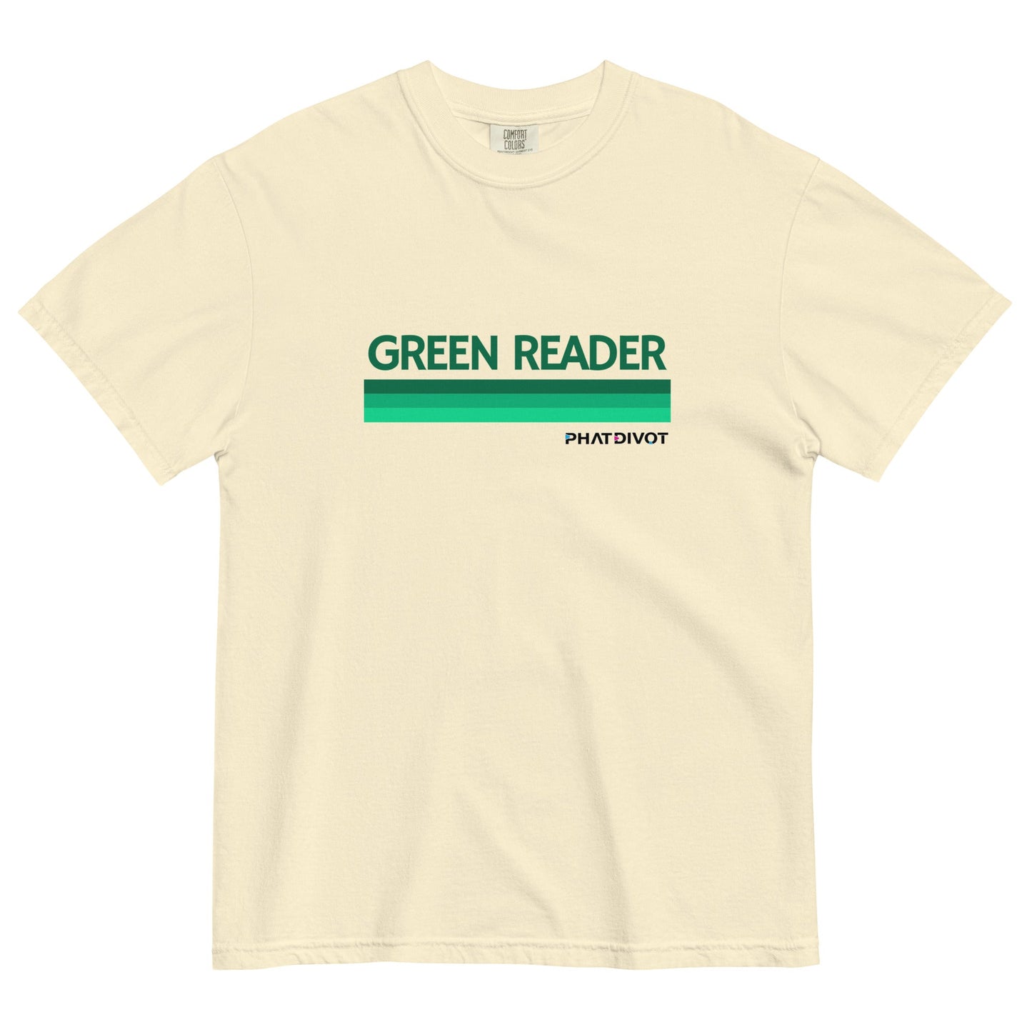 Unisex Phat Divot "Green Reader" Heavyweight Tshirt - Phat Divot