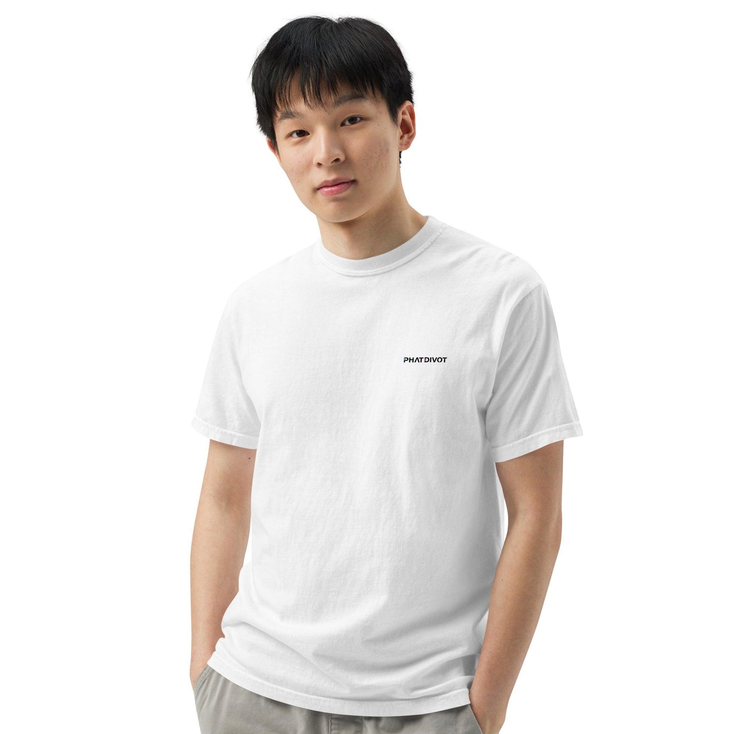 Men’s White Logo T-shirt - Phat Divot