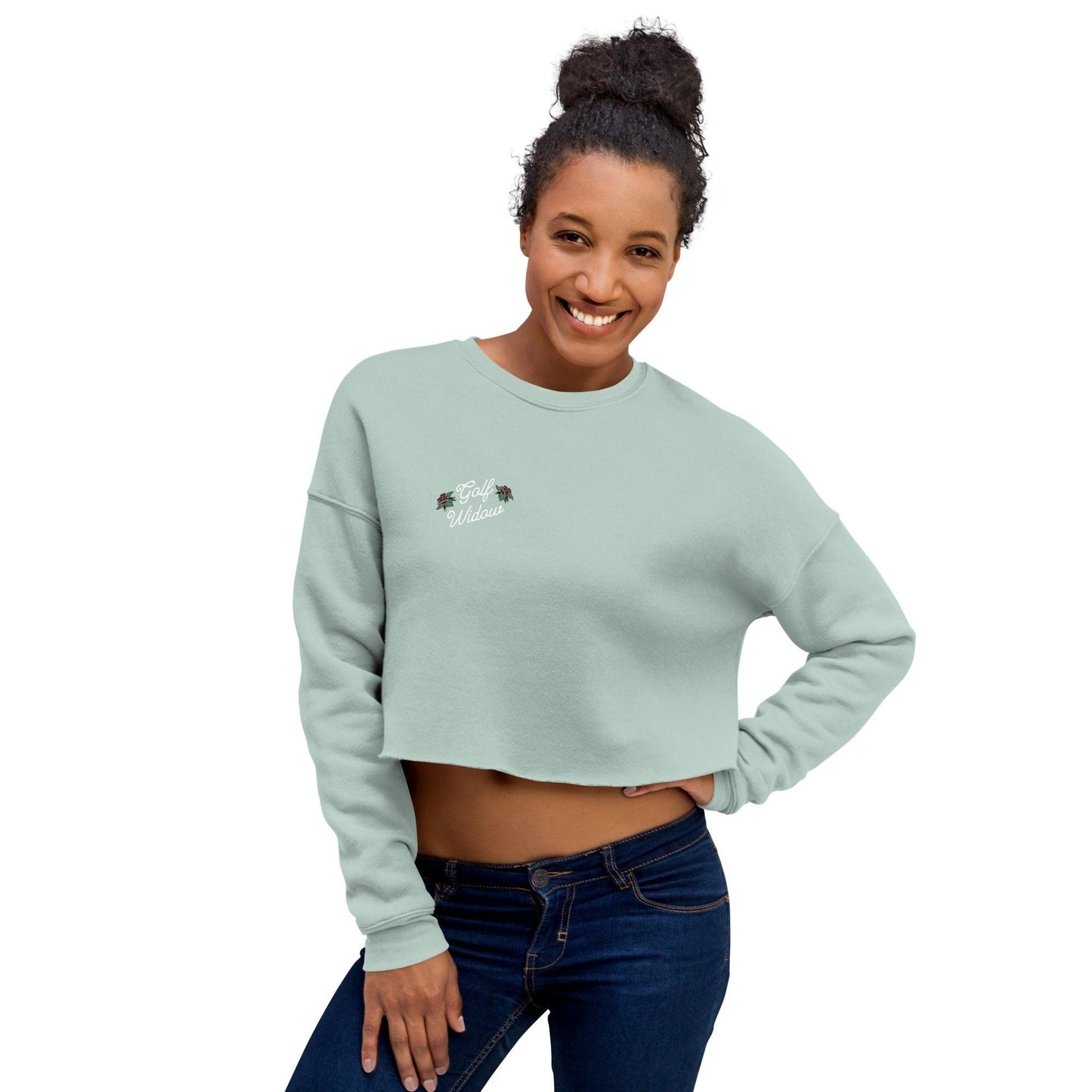 Phat Divot "Golf Widow" Women's Premium Graphic Cropped Sweatshirt - Phat Divot